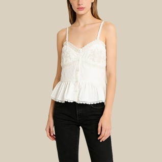 Fashionable printed lace V-neck vest