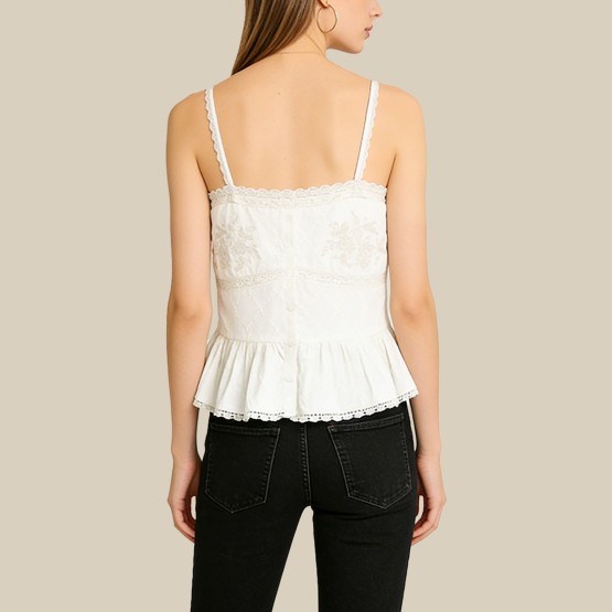 Fashionable printed lace V-neck vest