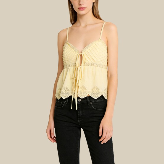 Simple printed V-neck camisole top