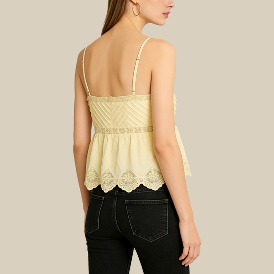 Simple printed V-neck camisole top