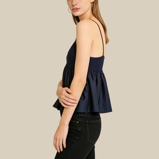 Patchwork Knitted Short Camisole