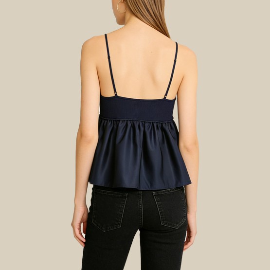 Patchwork Knitted Short Camisole