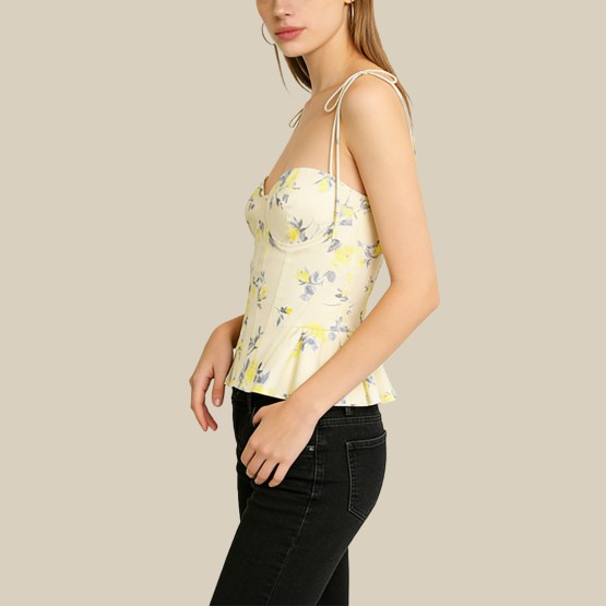 Elegant Print Slim Fit Sleeveless Camisole