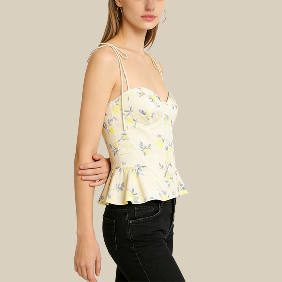 Elegant Print Slim Fit Sleeveless Camisole
