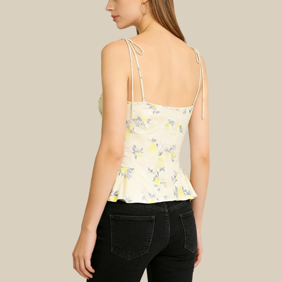 Elegant Print Slim Fit Sleeveless Camisole