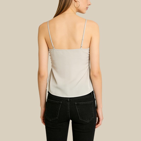 Sweet patchwork V-neck cropped camisole