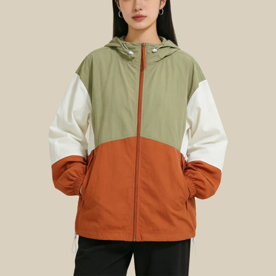 Color-blocked cool sun protection jacket