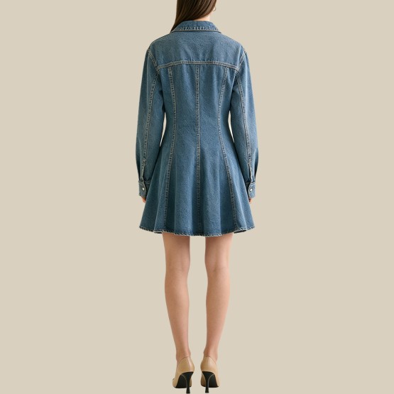 Denim casual ruffle dress