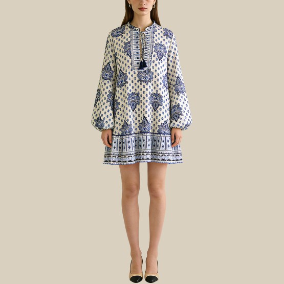 Floral V-neck mini dress