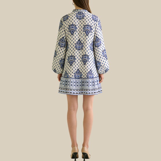 Floral V-neck mini dress