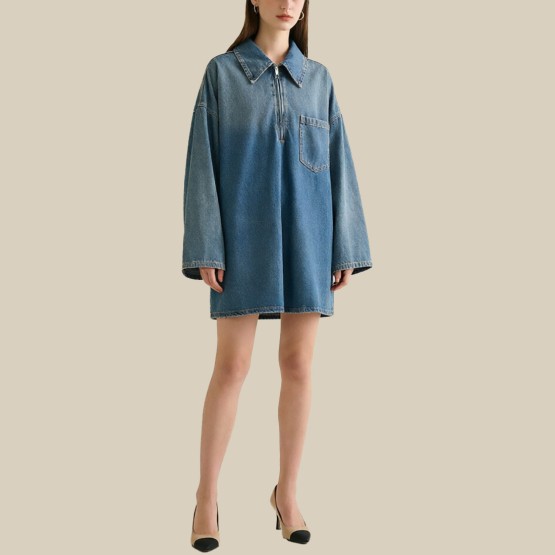 Collared Straight Mini Dress