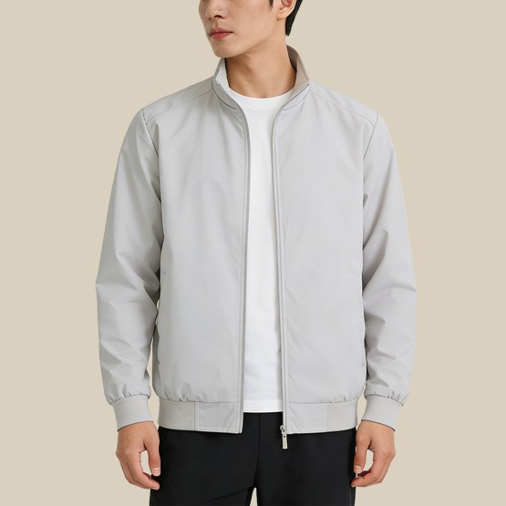 Polyester Stand-Collar Full-Zip Sun Protection Jacket