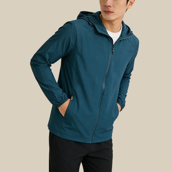Men's Embroidered Hooded Sun Protection Jacket