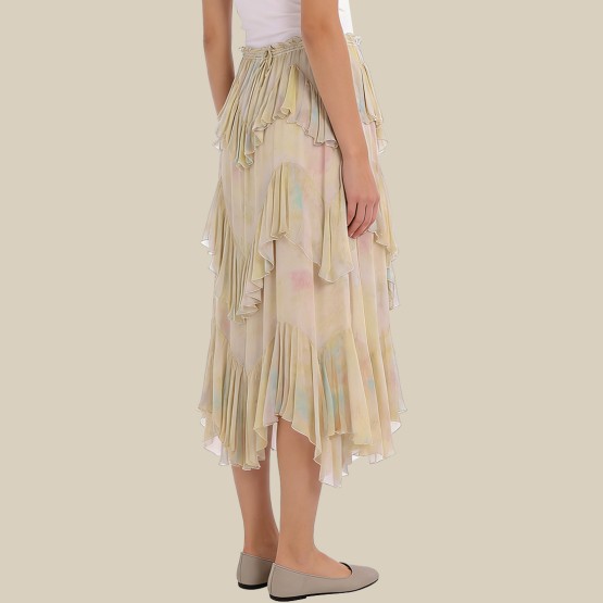 Asymmetrical midi skirt with a sophisticated layered design