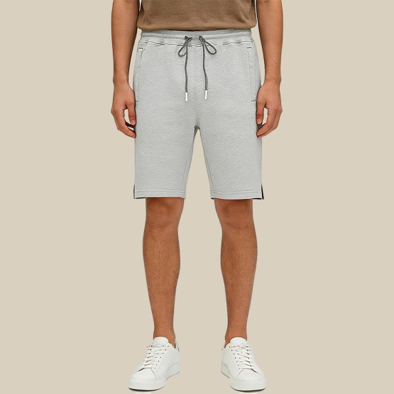 Men's Solid-Color Embossed Drawstring Shorts